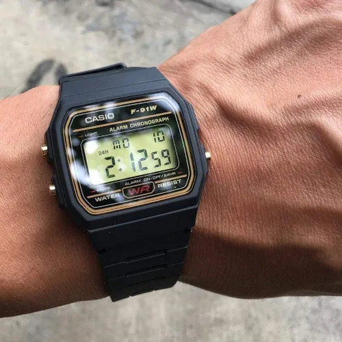 Vista 4 de Casio Reloj F91WG-9 para hombre, Negro -, Digital