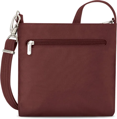 Vista 7 de Travelon - Mini bolsa clásica de hombro antirrobo, Vino), 42459-230