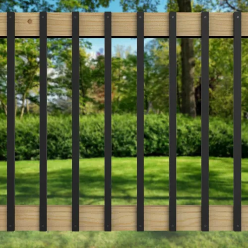 Vista 5 de HZIU Paquete de 50 balaustres de cubierta de 26" x 1", balaustre de escalera, diámetro de husillo de cubierta de metal negro y barandilla