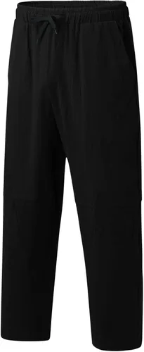 Vista 3 de EELHOE Men Linen Pants Relaxed Fit Lightweight Casual Wide Leg Elastic Waist Breathable Summer Beach Trousers