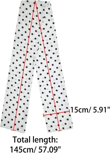 Vista 3 de Allegra K Bufandas para el cuello de bufanda de lunares retro retro para mujer, banda larga para el pelo
