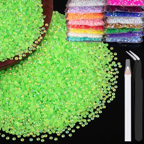 Vista 65 de 5000 piezas de 2mm de strass de resina a granel, strass de gel negros con parte posterior plana y redonda para embellecer sin termoadhesión, gemas