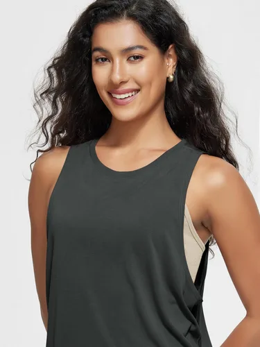 Vista 5 de ODODOS Paquete de 3 camisetas sin mangas sueltas para mujer, camisetas sin mangas para gimnasio, atletismo, entrenamiento, camisetas de yoga