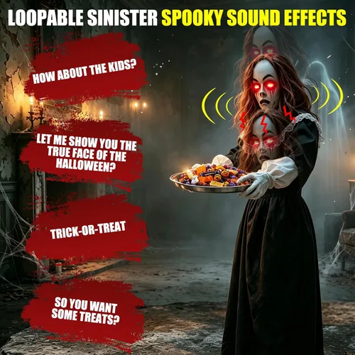 Vista 9 de 5.3 Ft Scary Halloween Animatronics Decorations Outdoor Life Size Maid