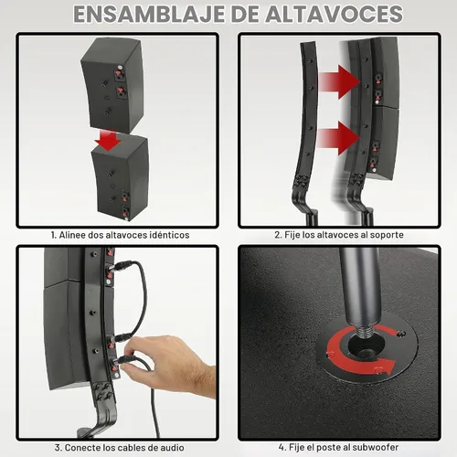Vista 7 de Pyle Altavoz de columna Line Array - Sistema de sonido profesional y compacto con subwoofer de altavoz de 12 pulgadas, transmisión, amplificador