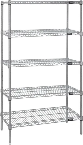 Vista 30 de Quantum Storage Systems WR74-1824BK Kit de inicio para estantería de alambre de 4 niveles de altura de 74 pulgadas, acabado negro, 18 pulgadas