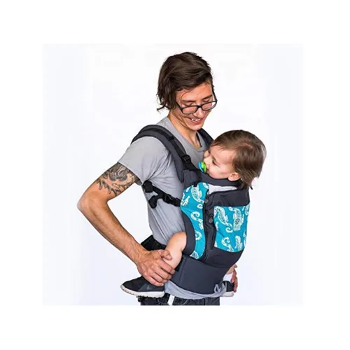 Vista 8 de LILLEbaby Portabebés 4 en 1 Essentials para todas las estaciones, caballito de mar, tela ergonómica y cómoda