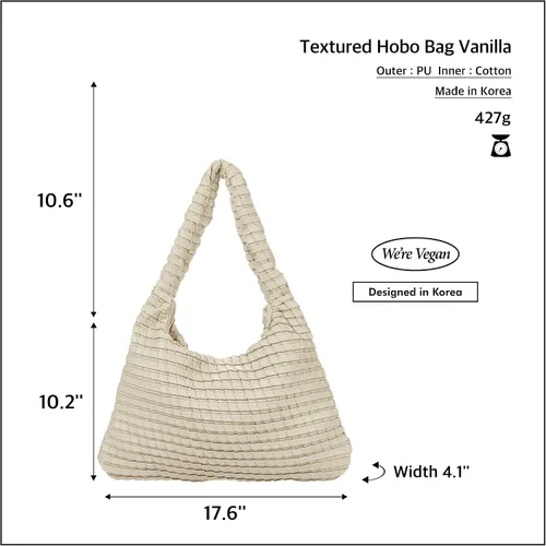 Vista 2 de KWANI Bolso Hobo texturizado para mujer y mujer