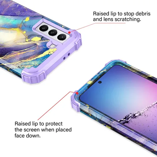 Vista 4 de Rancase Funda para Galaxy S21 Plus 5G, tres capas de protección resistente a prueba de golpes de plástico duro + funda protectora de goma
