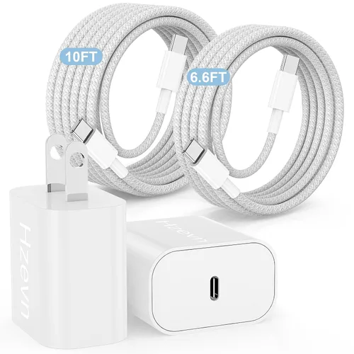 Vista 16 de Hzevn Bloque de cargador de pared rápida USB C de 60 W para teléfonos Galaxy S26 Android, paquete de 3 adaptadores de cargador súper rápido