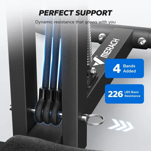 Vista 5 de MERACH Deep Squat Machine for Women, Adjustable Glutes Trainer Machine, Core & Leg Exercise, Push Up Board Workout Equipment at Home Gym