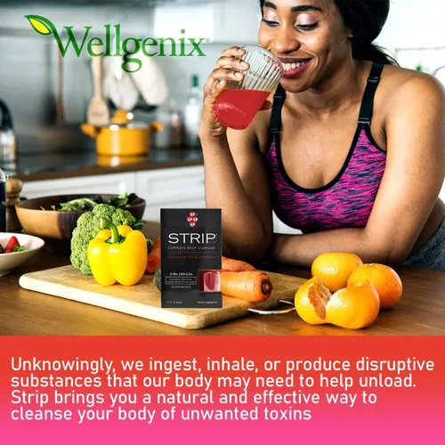 Vista 4 de Wellgenix Strip Herbal Cleanse Detox Liquid - Limpiador de cuerpo entero - Bebida desintoxicante extra fuerte - Limpieza rápida - Ponche de frutas