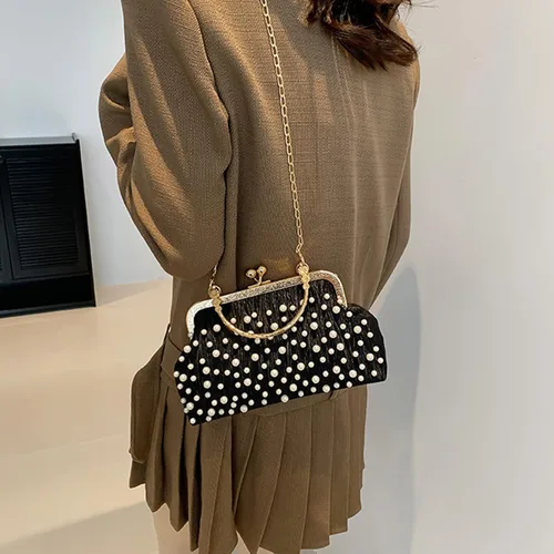 Vista 9 de Tote Bag for Women, Elegant Women's Handbag Fashionable Evening Party Purse with Metal Chain Shoulder Bag