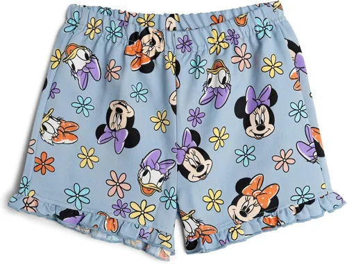 Vista 44 de Disney Minnie Mouse - Conjunto de camiseta floral arcoíris y pantalones cortos de cambray, tallas de bebé a niño grande (12 meses - 14-16)