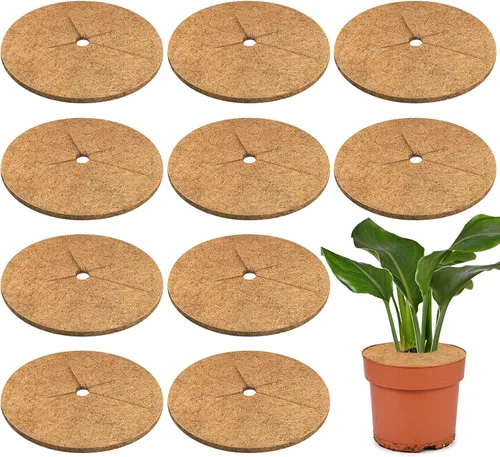 Vista 15 de Legigo 10 piezas Anillos de Mantillo de Fibra de Coco Alfombrilla Protectora de Plantas de Árbol, 6 Pulgadas Anillo de Protección de Árbol de Fibra