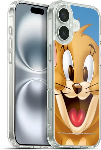 Vista 83 de Head Case Designs Funda de gel de cara completa con licencia oficial de Tom y Jerry Jerry [protección de grado militar] compatible con Apple iPhone