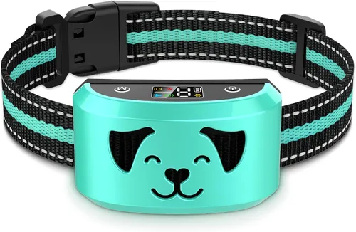 Vista 19 de Collar antiladridos para perros grandes y medianos, recargable, con 8 pitidos de vibración de sensibilidad ajustables, IP67, impermeable
