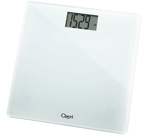 Vista 7 de Ozeri Báscula de baño de precisión 440 libras 4409lbs en vidrio templado con tecnología de sensor de 176oz 01 libras 01lbs y tara para bebés