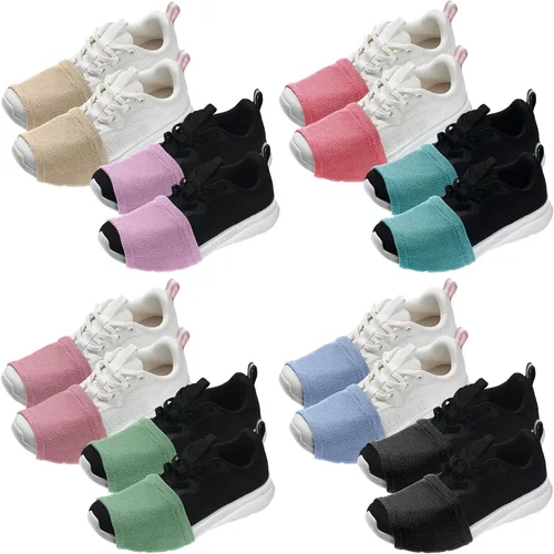 Vista 13 de Haysandy 8 Pares de Fundas para Zapatos de Baile Sobre Calcetines para Mujeres Bailarinas Negro