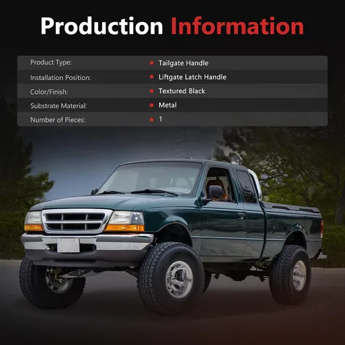 Vista 3 de HYR Manija de metal mejorada para portón trasero para Ford Ranger 1998-2011