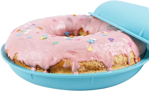 Vista 2 de Webake Molde de silicona jumbo para tartas de rosquilla, antiadherente, 10 pulgadas, juego de 2 mitades para hornear