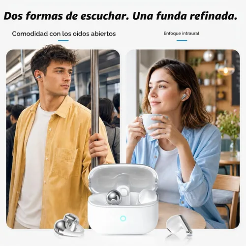 Vista 2 de PAXA Auriculares con clip de oreja abierta 2 en 1 con auriculares Blanco