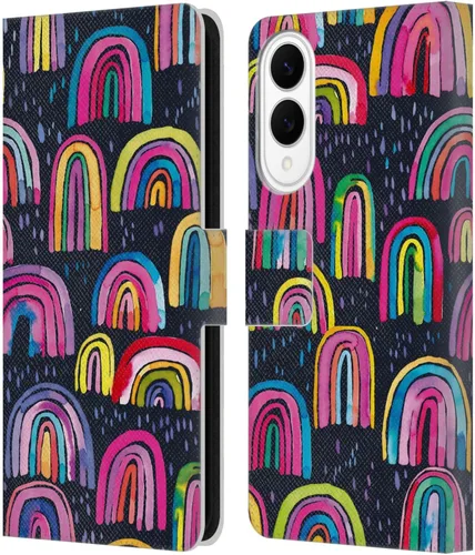 Vista 252 de Head Case Designs Officially Licensed Ninola Brushstrokes Black Summer Patterns Leather Wallet Case Compatible with Samsung Galaxy A07 4G