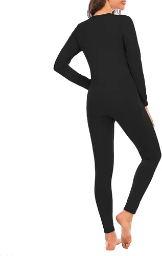 Vista 5 de American Trends Conjunto de ropa interior térmica para mujer, ropa interior larga con forro polar, parte superior e inferior, conjuntos térmicos
