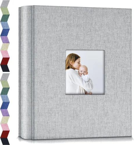 Vista 22 de popotop - Álbum de fotos 4x6 con 100 fotos, libros de fotos con 100 bolsillos verticales, cubierta de lino, álbumes para fotos familiares, de boda