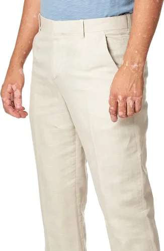 Vista 2 de Perry Ellis Men's Essentials Linen Dress Pant, Modern Fit, Solid Twill, Lightweight (Waist Size 29-42)