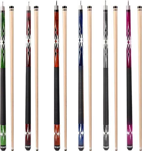 Vista 21 de GSE Games & Sports Expert 58" 2-Piece Canadian Maple Hardwood Billiard Pool Cue Sticks for Men/Women, House or Commercial/Bar Use