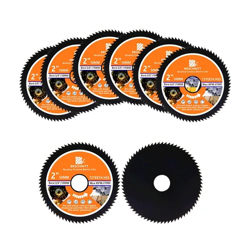 Vista 9 de Hoja de Sierra Circular HSS de 3 3/8 pulgadas - BRSCHNITT 44T Orificio de 3/5"-3/8" Discos de Corte para Cortar Madera, Cobre, Aluminio, Plástico