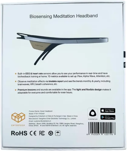 Vista 7 de Tiempo de flujo: diadema de meditación biosensing con sensores de frecuencia cardíaca y ondas cerebrales para lograr una atención plena más fácil