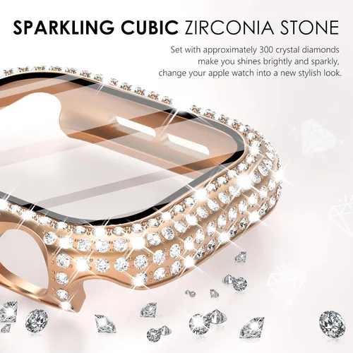 Vista 229 de Surace Bling - Carcasa con protector de pantalla para Apple Watch Series 3, 2, 1 de 1.496 pulgadas