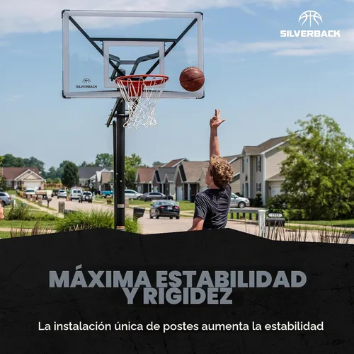 Vista 6 de Silverback NXT. Canasta de baloncesto en tierra de 152 cm con tablero de altura ajustable y diseño QuickPlay NXT 60