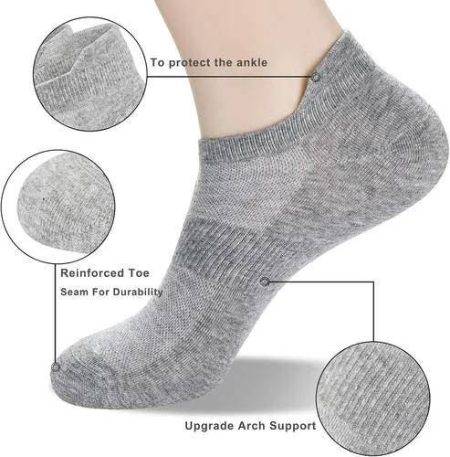 Vista 4 de Corlap 8Pairs Womens Ankle Athletic Running Socks White Thin No Show Low Cut With Tab Sport Short Socks