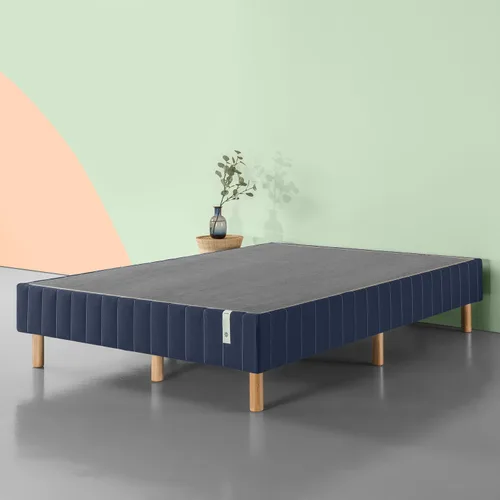 Vista 8 de Colchón Zinus Justina con somier tipo plataforma y patas, Acero Tela Madera, Gris