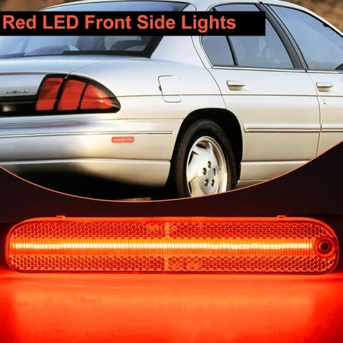 Vista 5 de Luces LED de marcador lateral para Chevy Lumina y Monte Carlo 1995-2001 con lente transparente, marcadores de guardabarros izquierdo y derecho