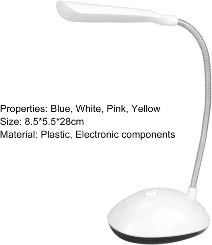 Vista 3 de ONWRACE Lámpara de escritorio ajustable flexible lámpara de mesa conveniente seguro blanco
