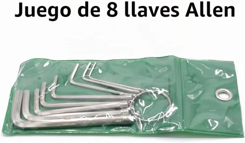 Vista 3 de Juego de llaves Allen plateadas, juego de llaves hexagonales de 0.059-0.236 in, herramienta de reparación de llaves Allen de bicicleta en forma de L