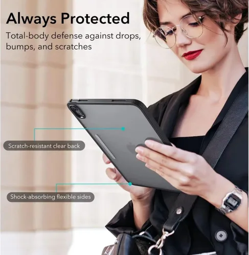 Vista 5 de ESR Funda para iPad (A16) de 11ª/10ª generación (2025/2022), cubierta magnética desmontable, soporte triple inteligente con parte trasera rígida