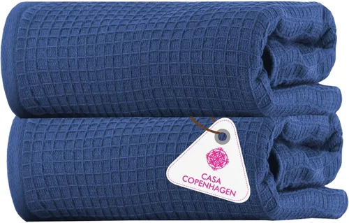 Vista 79 de CASA COPENHAGEN Exotic - Juego de 6 toallas de diseño de 100% algodón egipcio, color azul aguamarina, 550 GSM, 2 toallas de baño, 2 toallas de baño