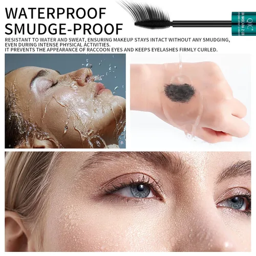 Vista 5 de Máscara de pestañas de fibra de seda 4D, volumen y longitud, máscara 2 en 1
