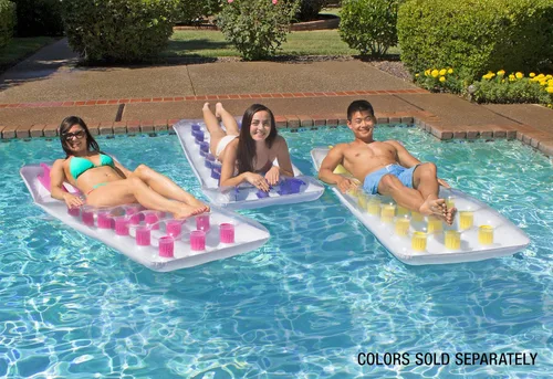 Vista 6 de Poolmaster Flotador inflable clásico francés de bolsillo para piscina, para adultos, color azul