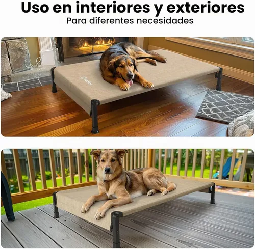 Vista 7 de Veehoo CWC2433 - Cama fresca para perros para exteriores, cama elevada para mascotas con malla Teslin lavable y transpirable, pies de silicona