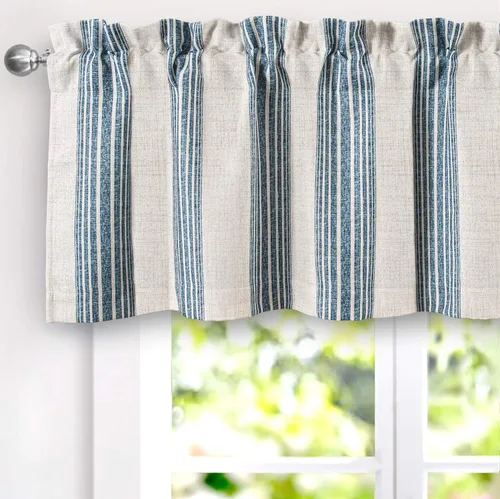 Vista 20 de DriftAway Chris Linen - Cenefa forrada de lino de 2 capas con aislamiento térmico para oscurecer la habitación, cenefa de ventana opaca con bolsillo