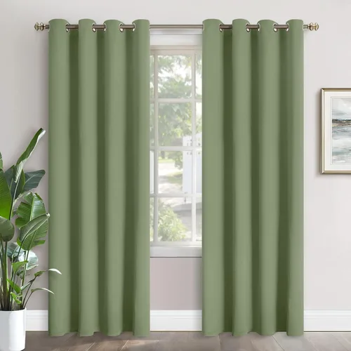 Vista 72 de YoungsTex - Cortinas blackout cortas, aislamiento térmico, ojales, oscurecen la habitación, privacidad, para cámper, sótano, cocina y baño, 2 Gris