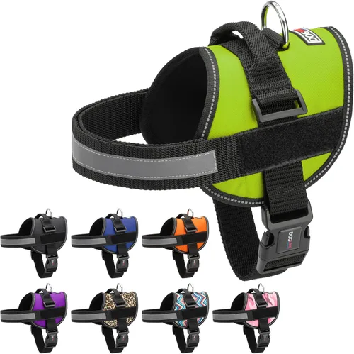 Vista 26 de Dogline Arnés para perro, chaleco reflectante ajustable sin tirones con asa para caminar, entrenar, transpirable, arnés sin estrangulamiento