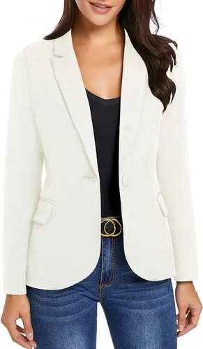 Vista 5 de luvamia Chaqueta formal de manga larga con solapa y botones para mujer