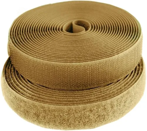 Vista 55 de Cierre de Gancho y Bucle de 1 Pulgada Beige - Cinta de Gancho y Bucle de Nylon No Adhesiva - Longitud de 1 Yarda - Para Tela, Bolsas